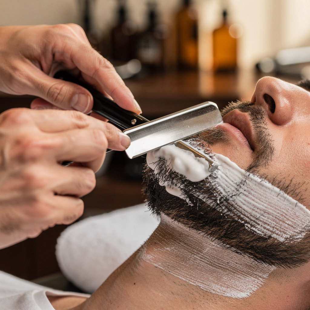 Alowi's Barber & Shave expert straight razor shave service in Santa Barbara